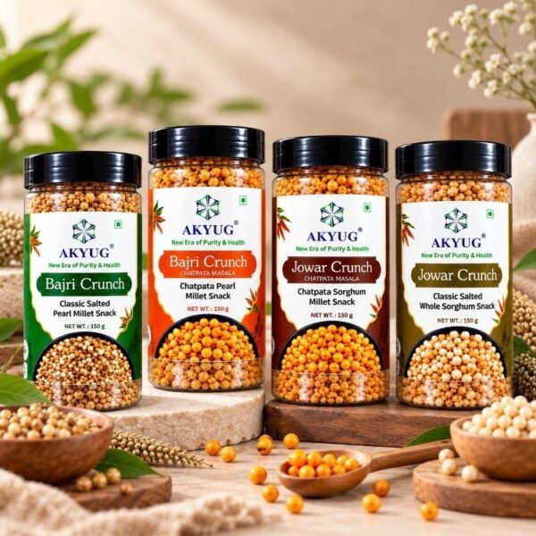 Bajri & Jowar Crunch | Millet Snacks 250 g x Pack of 4