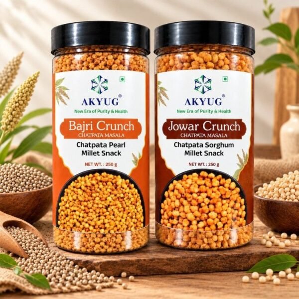 Bajri Crunch Chatpata & Jowar Crunch Chatpata | Millet Snacks 250 g x Pack of 2